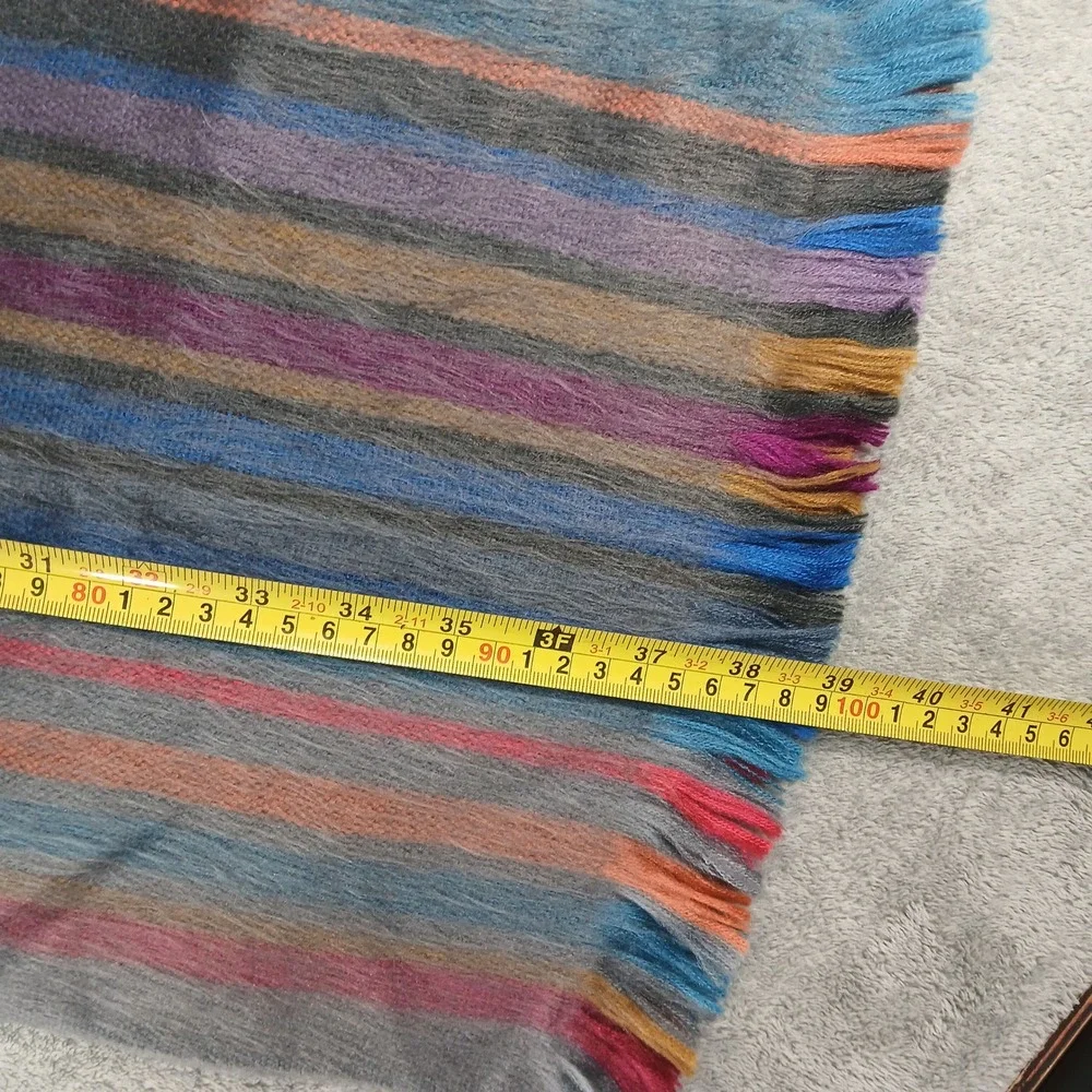 Shupaca Scarf Multi-Color Striped Alpaca Blend Handmade Ecuador